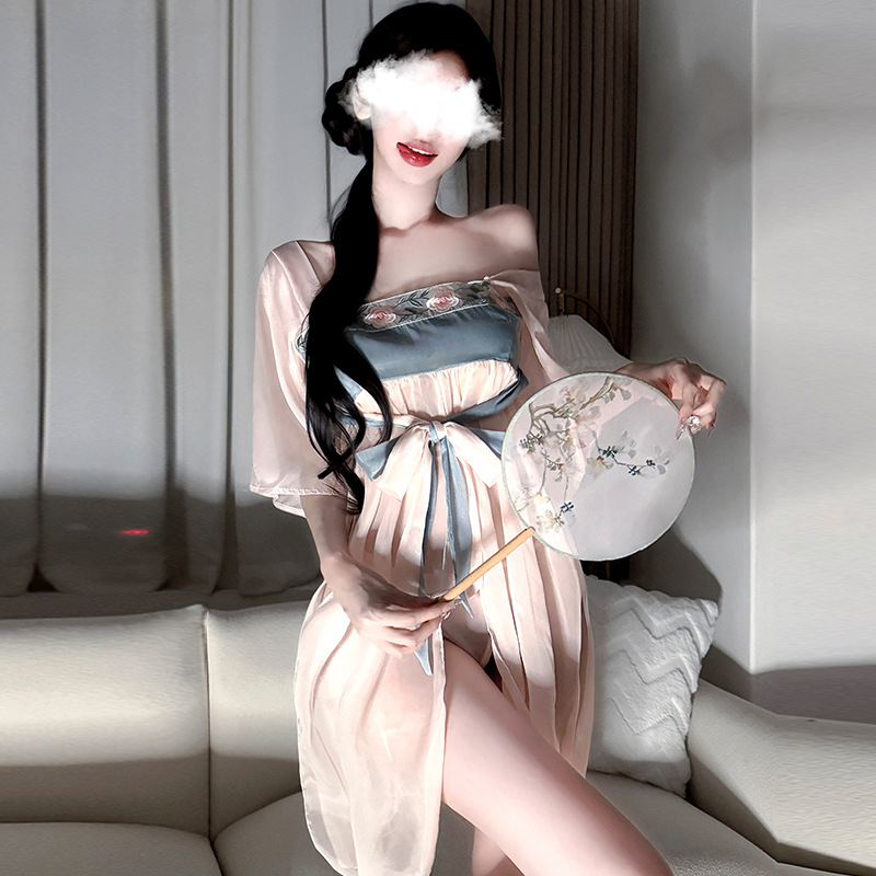 情趣内衣古风雪纺纱裙宫廷肚兜性感风cos汉服诱惑小胸调情套装女详情图2