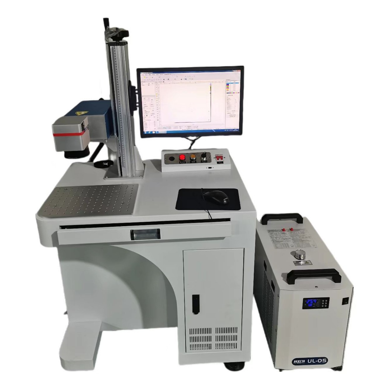 五金激光雕刻机金属刻字日期打码镭射全自动柜式光纤激光打标机详情图2
