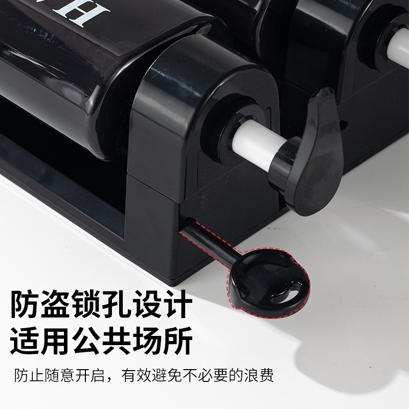 酒店免打孔洗发水沐浴露护发素分装瓶浴室壁挂式手按液体皂液器详情图4