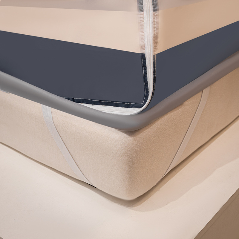 厂家批发特高m型网红六股折叠蚊帐免安装大空间防摔升级四股蚊帐详情图4