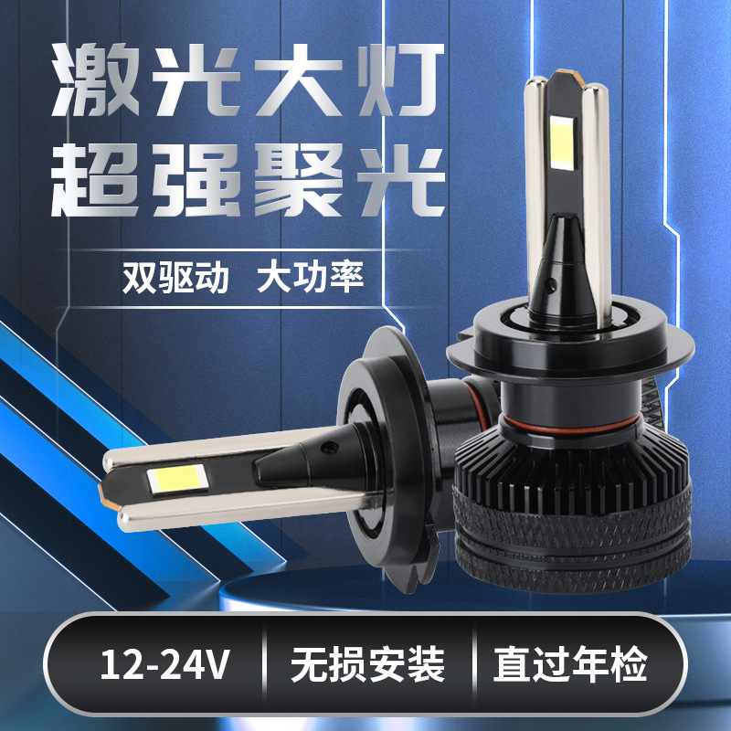 跨境现货汽车led大灯大功率120w超亮聚光汽车双光透镜前照灯详情图1