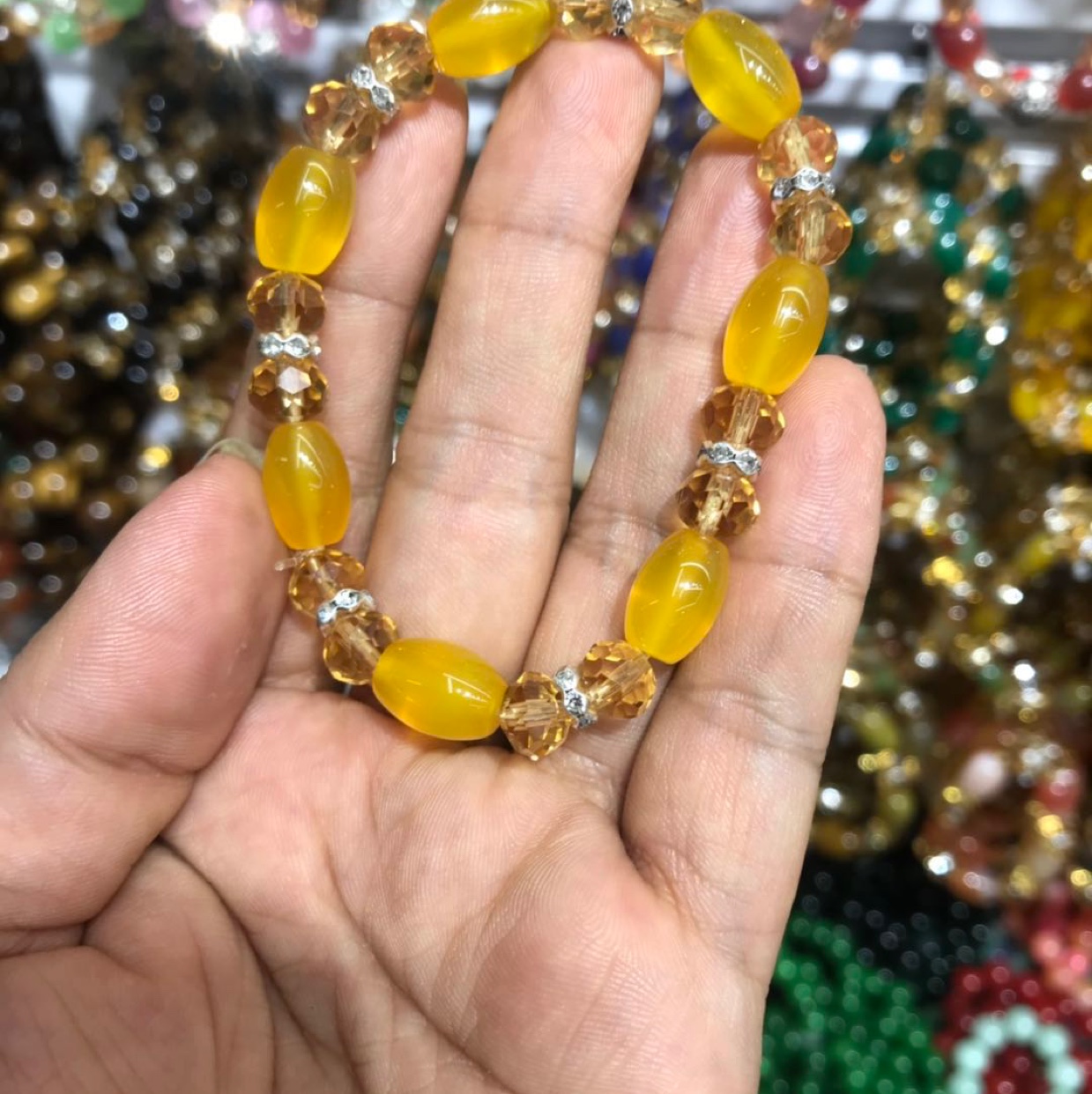 黄玛瑙8x12手链时尚潮流休闲百搭韩版鸿涛饰品0112详情图1