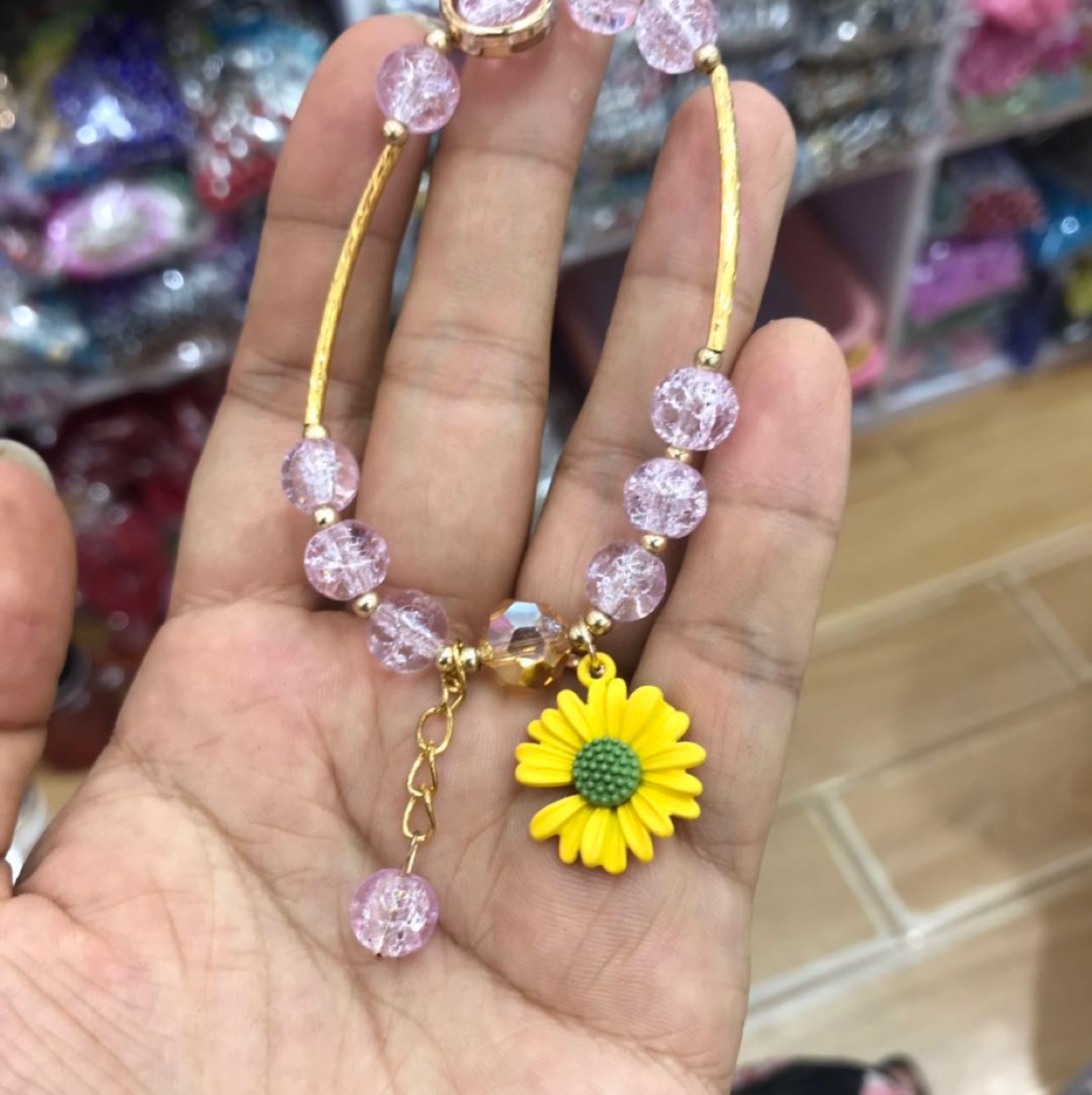 小雏菊手链管子水晶紫韩版潮流时尚简约爆花金水晶手串。鸿涛饰品-013详情图3