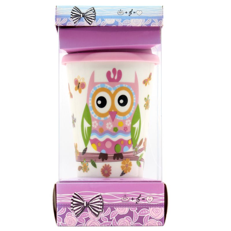 猫头鹰马克杯陶瓷水杯带盖马克杯大容量家用水杯节日小礼物工艺礼品详情图1