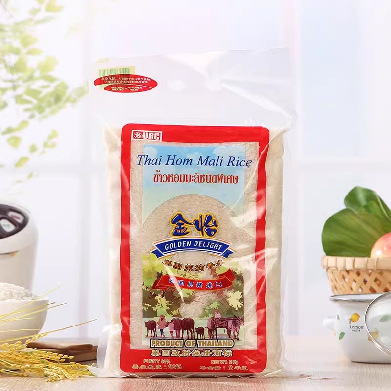 泰国原装进口金怡茉莉香米2kg/袋优质大米 营养细长五谷杂粮真空装详情图1