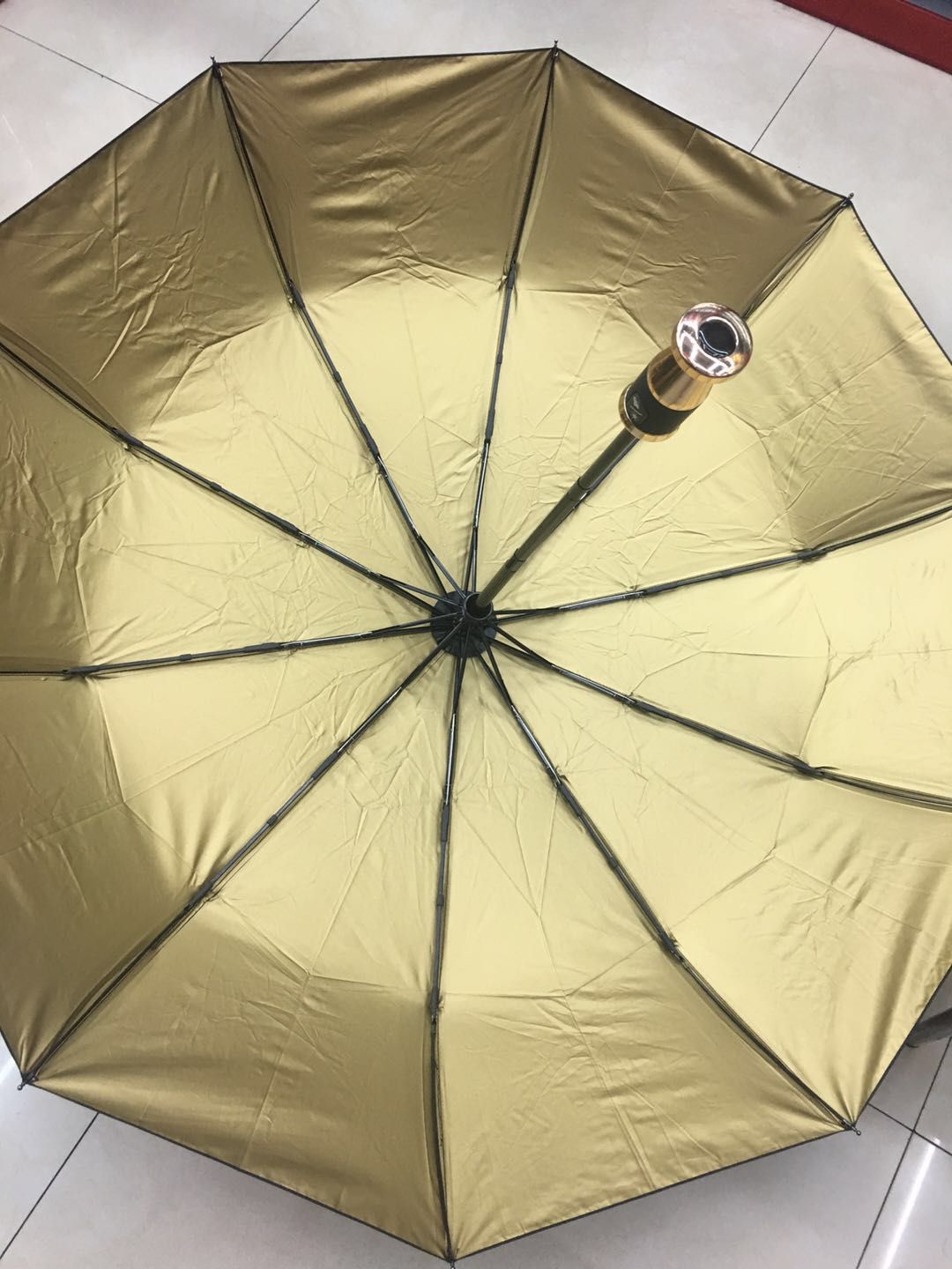 58cm10k金胶三折自开自收.防紫外线，内销外贸广告伞，厂家直销。详情图3