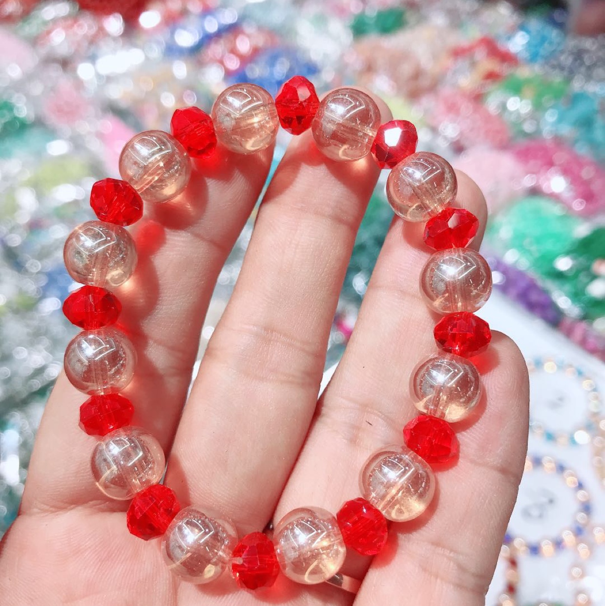 琥珀金水晶手链爆款时尚潮流百搭10mm玻璃新款鸿涛饰品-029详情图1