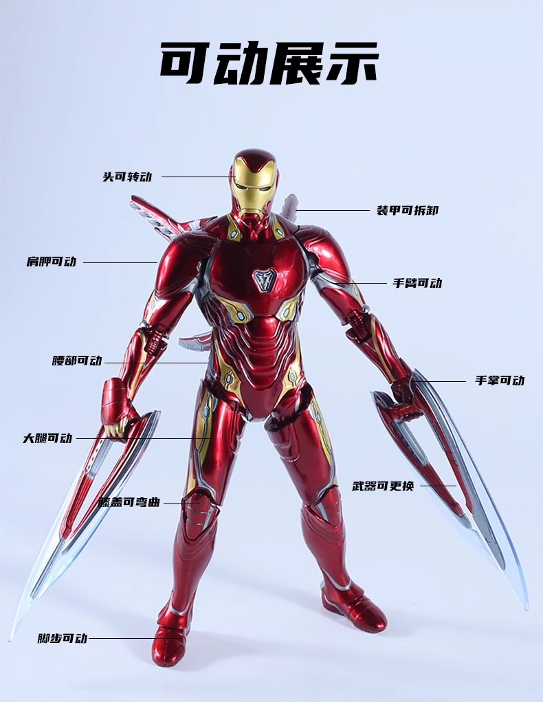 漫威钢铁侠中动正版mk4手办模玩摆件玩具超可动拆甲台格纳库礼物详情1