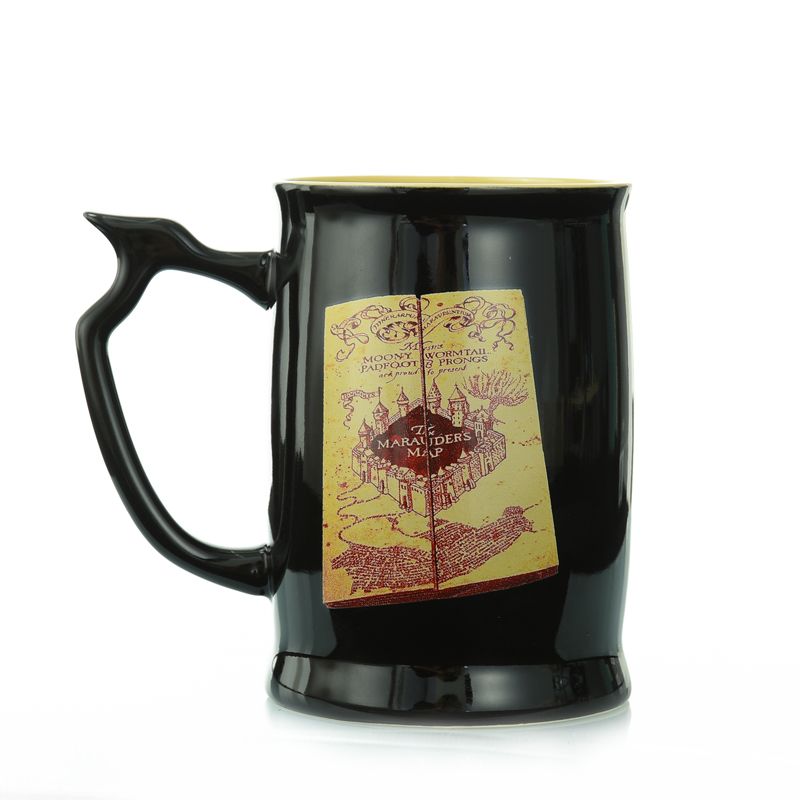 魔法地图黑杯 地图图案马克杯 创意礼物地图陶瓷杯咖啡杯创意杯日用百货详情图2