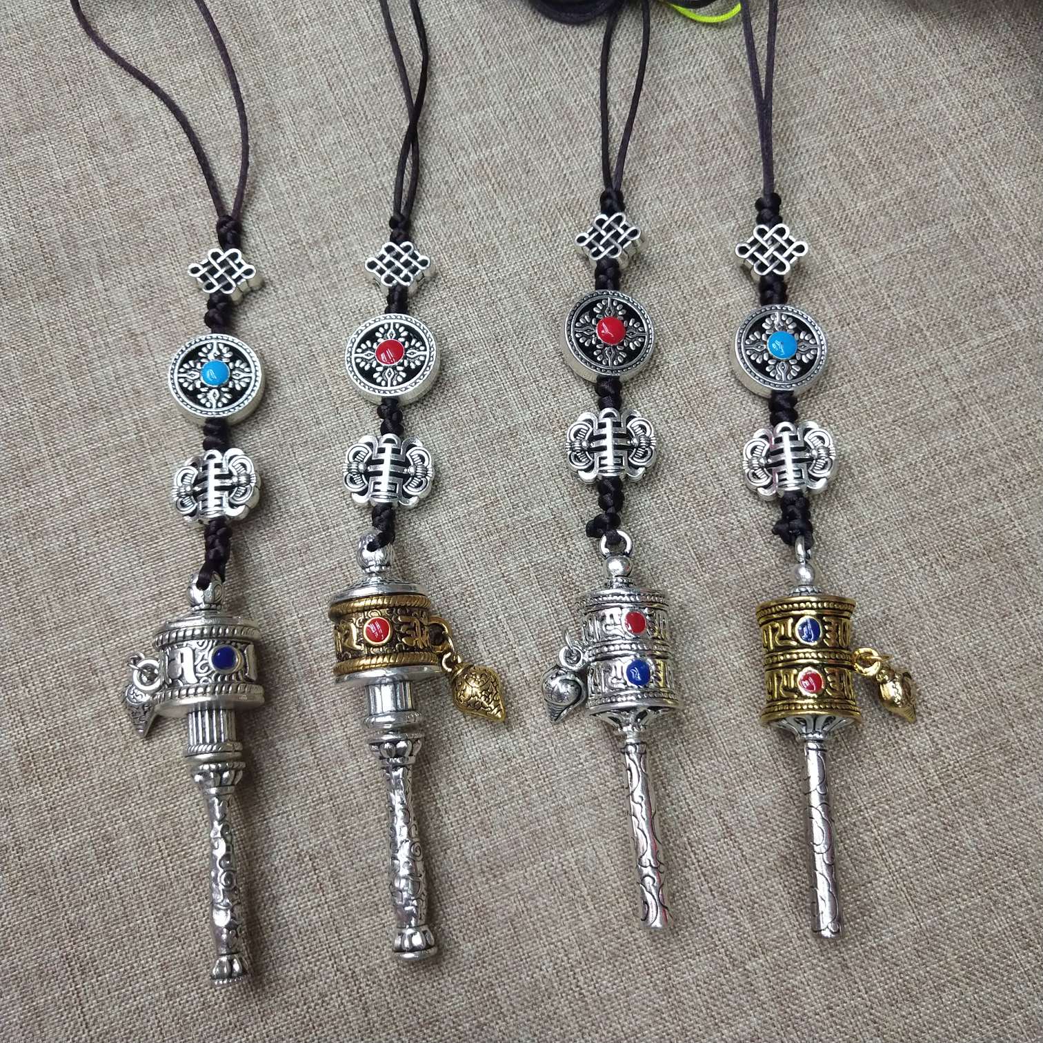 合金仿藏银转经轮包挂钥匙扣平安螺详情图2