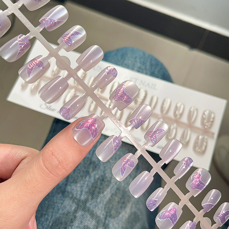 新品手工穿戴甲鎏金猫眼甲片高级感百搭显白可拆卸美甲diy指甲片详情图5