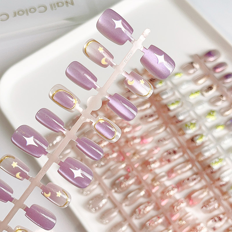 新品手工穿戴甲鎏金猫眼甲片高级感百搭显白可拆卸美甲diy指甲片详情图3