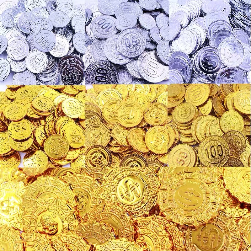 仿真海盗金币儿童过家家道具游戏币钱币塑料银币详情图1