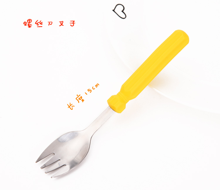 工具刀叉勺三件套 扳手螺丝刀造型餐具 创意工具造型餐具详情图2
