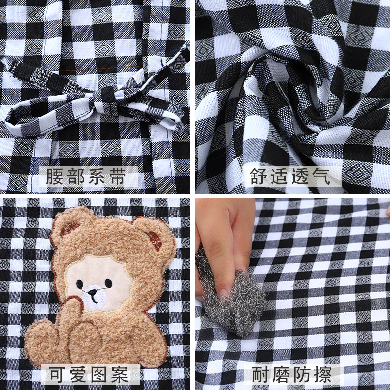 时尚新款纯棉长袖罩衣女厨房做饭大人上班韩版可爱围裙男士工作服详情图4