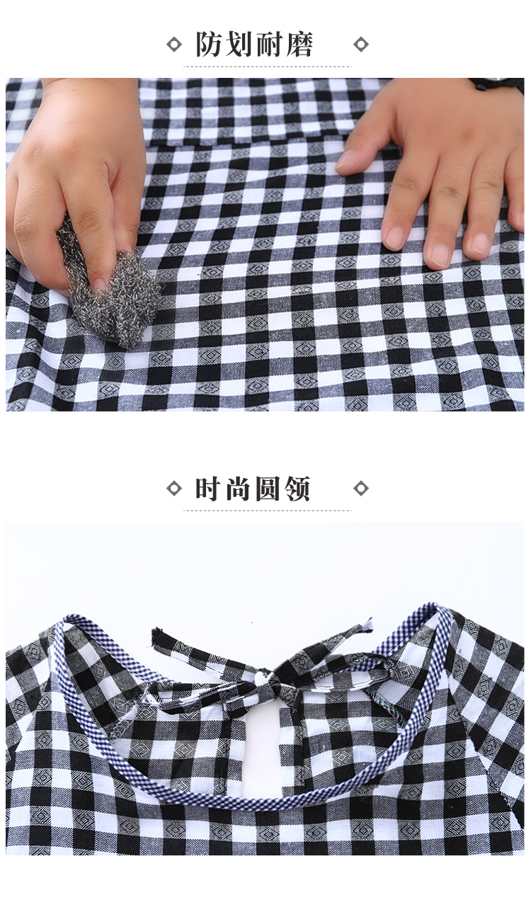 时尚新款纯棉长袖罩衣女厨房做饭大人上班韩版可爱围裙男士工作服详情4
