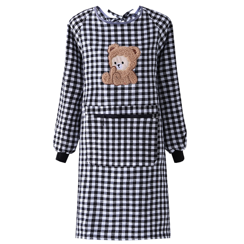 时尚新款纯棉长袖罩衣女厨房做饭大人上班韩版可爱围裙男士工作服详情图5