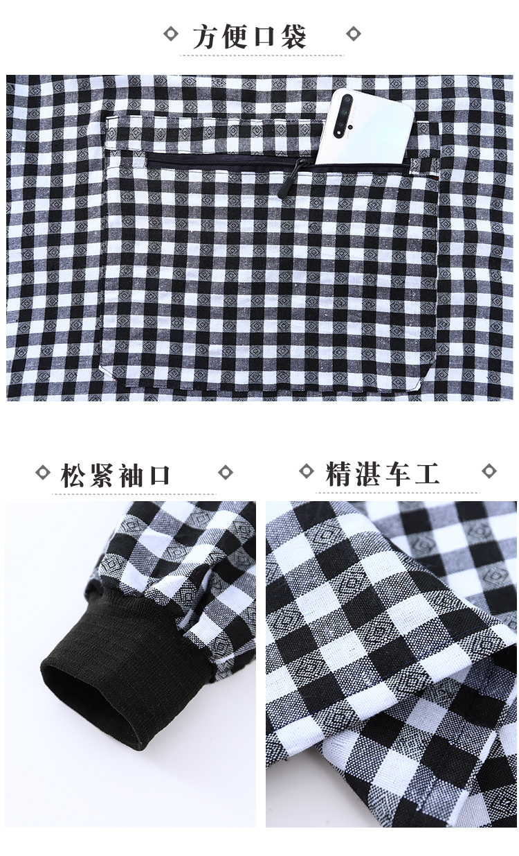 时尚新款纯棉长袖罩衣女厨房做饭大人上班韩版可爱围裙男士工作服详情3