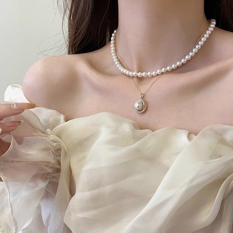 珍珠项链精美饰品 优雅女士首饰 珍珠吊坠项链 批发零售 高档气质款详情图1