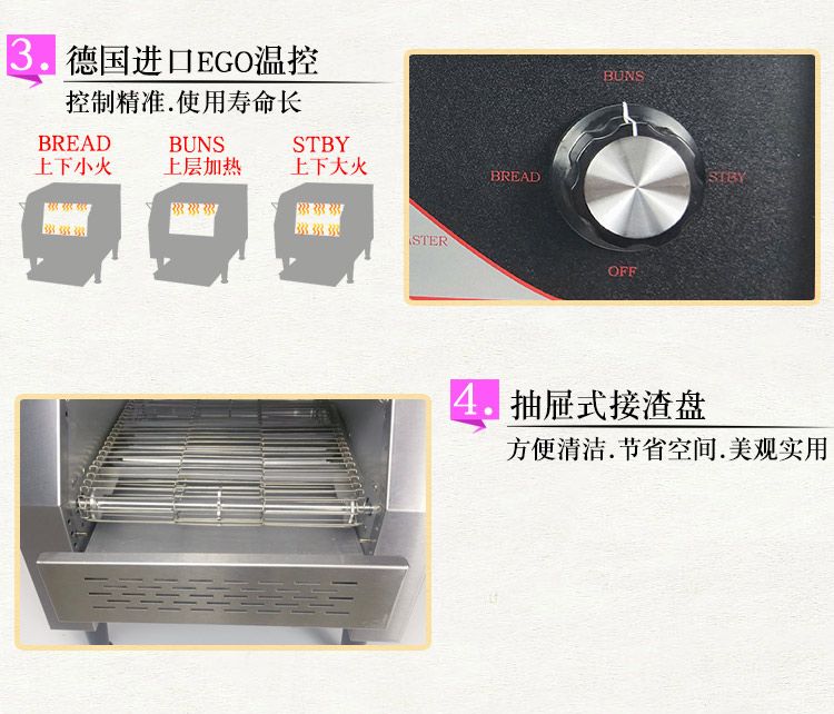 150链式多士炉 商用吐司机  烘培三明治机 履带式酒店早餐烤面包机详情7