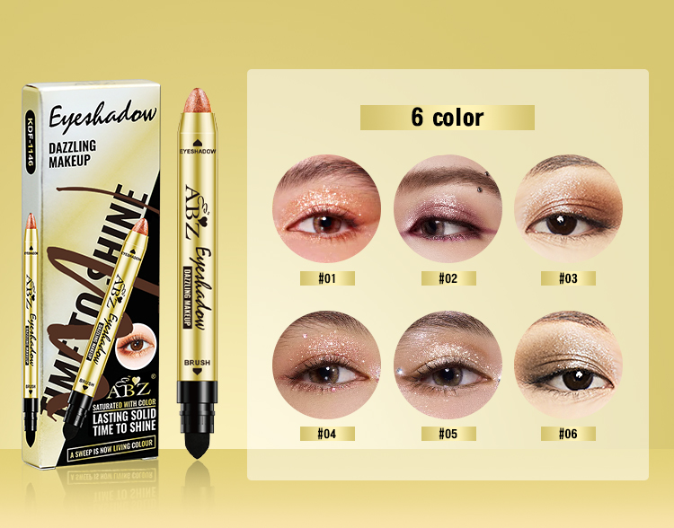厂家直销abz多色双头眼影棒携带方便 一笔勾勒立体眼妆详情2