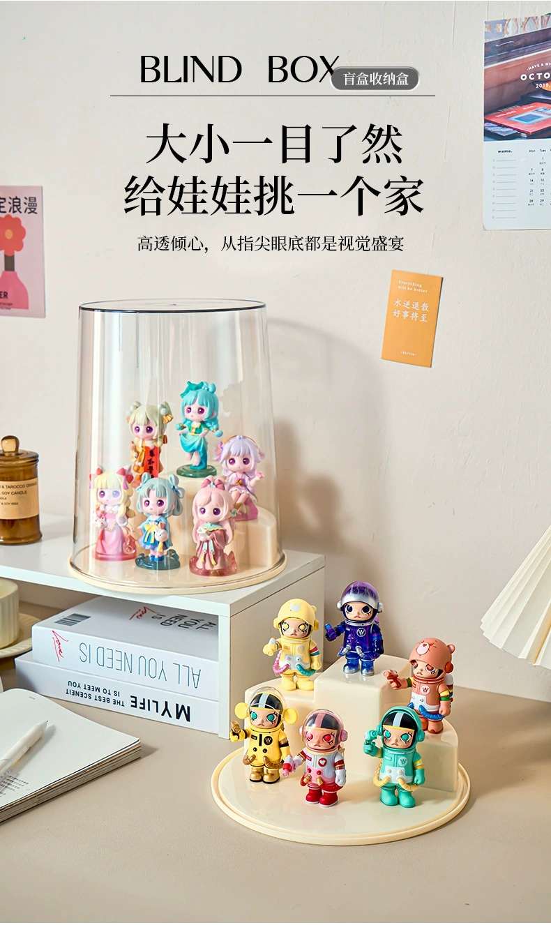 y125-8039盲盒收纳展示架展示盒公仔玩偶小摆件亚克力透明防尘柜详情图3