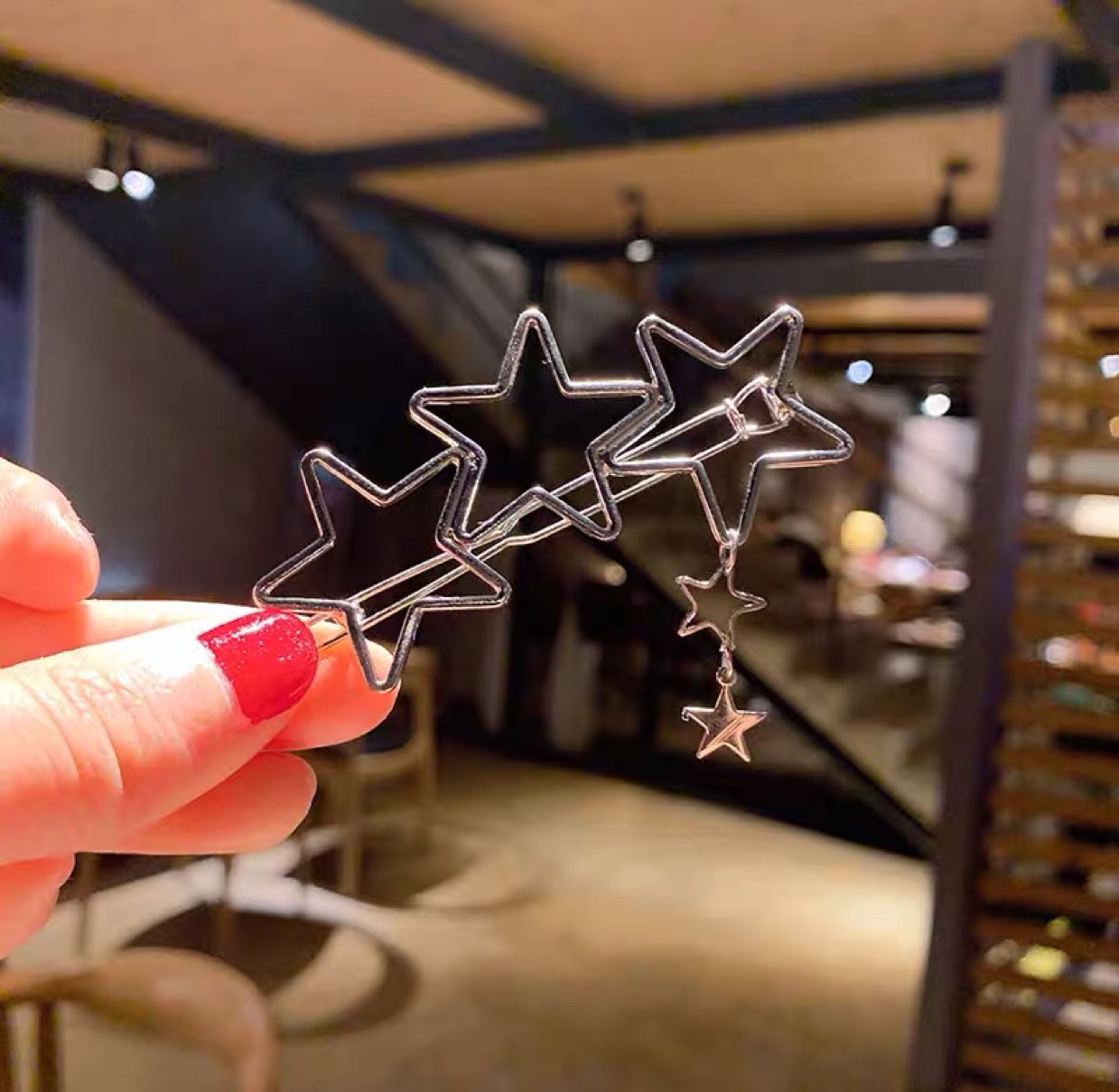 星空发夹韩国网红可爱少女边夹后脑勺发卡女详情图3