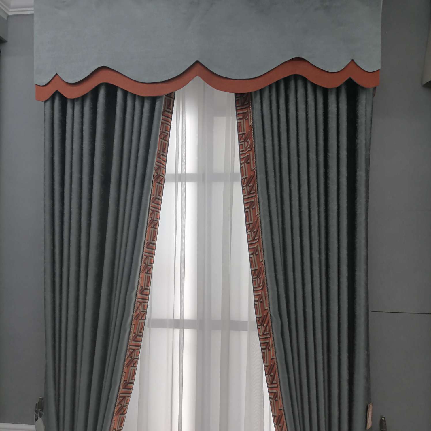 麻料窗帘布灰详情图1