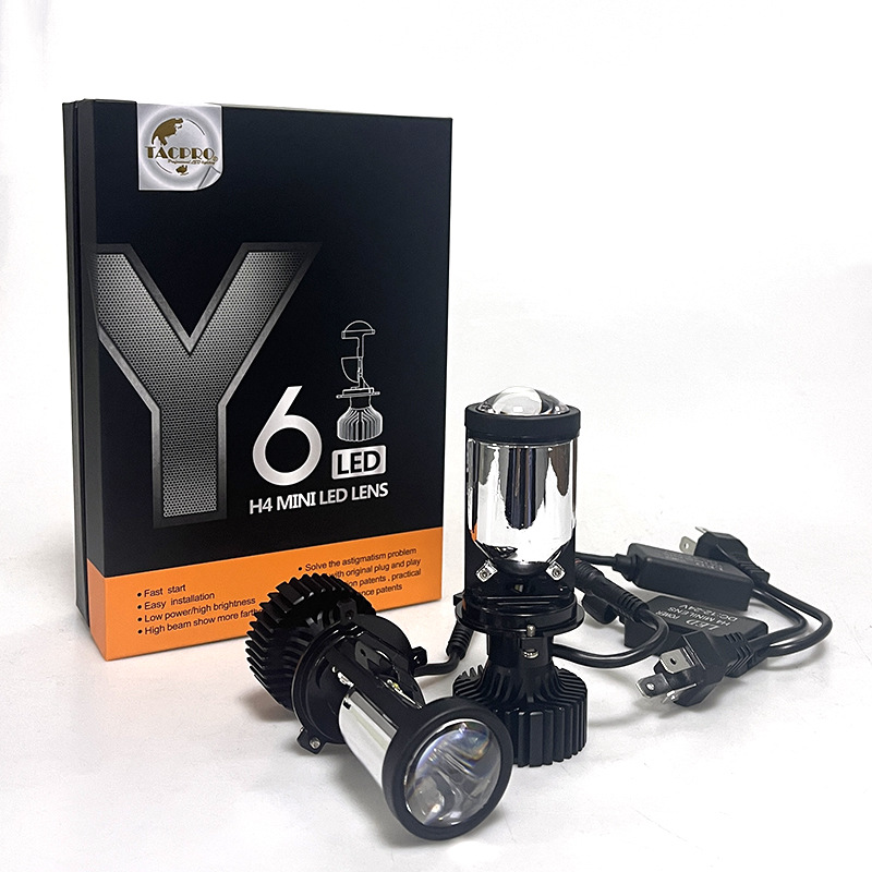 厂家直供新款y6d透镜汽车摩托车通用led大灯 鱼眼双光左右批发详情图1