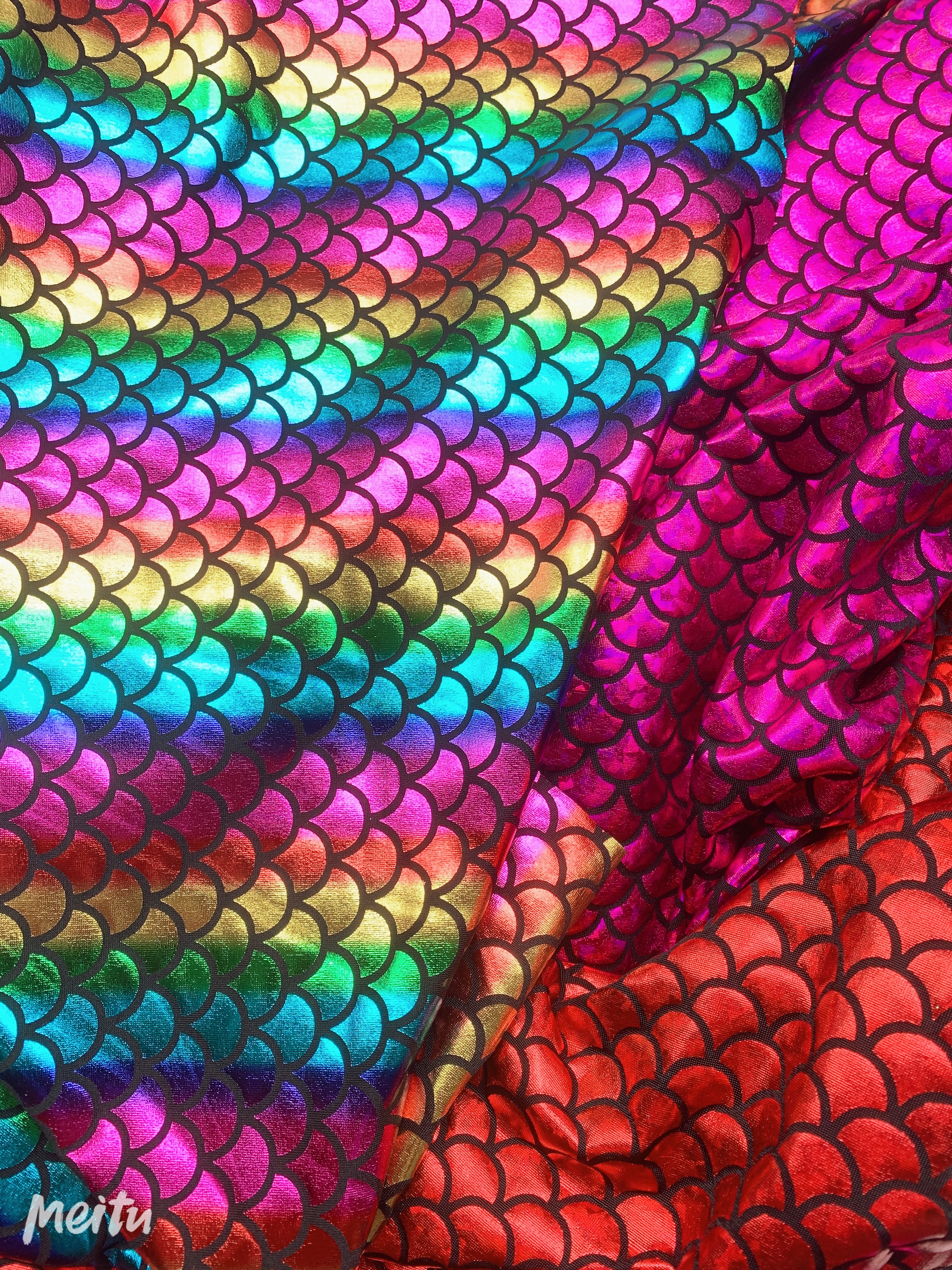 氨纶弹力烫金鱼鳞布料美人鱼服饰面料diy舞台服装布料详情图3