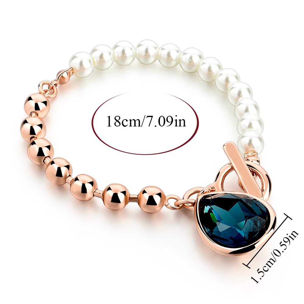  1件轻奢潮流时尚女士手链，优雅珍珠圆珠手串，舒适高贵，适合女士日常婚礼宴会佩戴，纪念日、母亲节、新年礼物详情图3