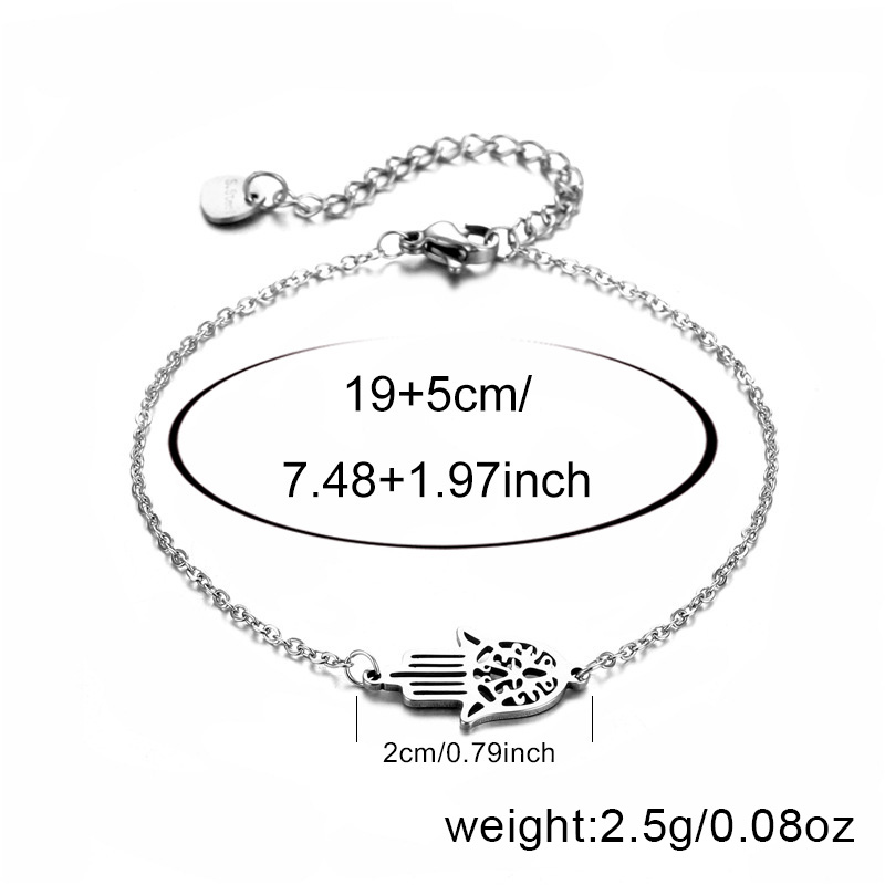 1件简约风嘻哈钛钢手链，潮流时尚，龙虾扣可调节大小，适合日常派对逛街佩戴，送闺蜜和朋友的贴心节日生日纪念日礼物详情图4