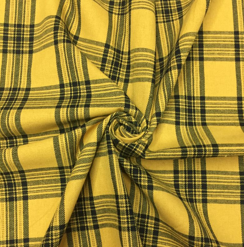 苏格兰英伦学院风服装衬衫格子布料红黄拼色裤子磨毛斜纹diy面料详情5