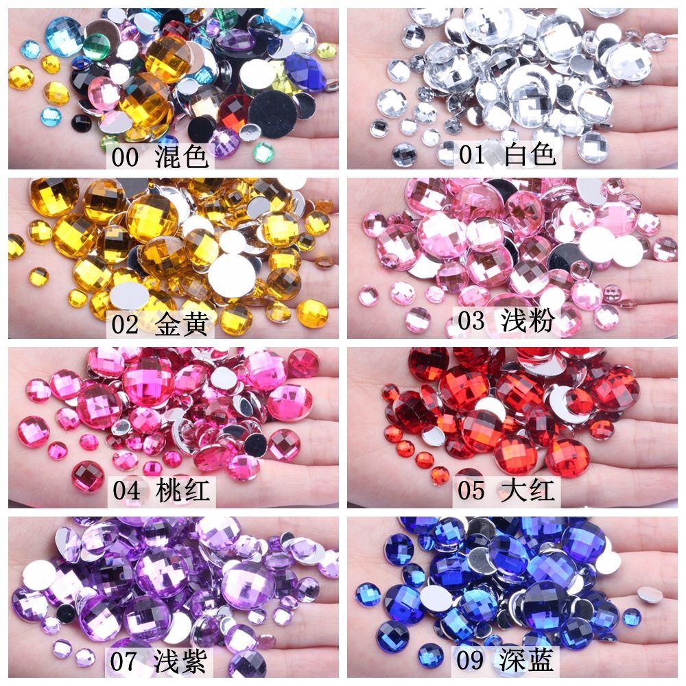 14mm200颗仿台平底地球面圆形多色可选diy手机美容发饰点缀配件详情图1