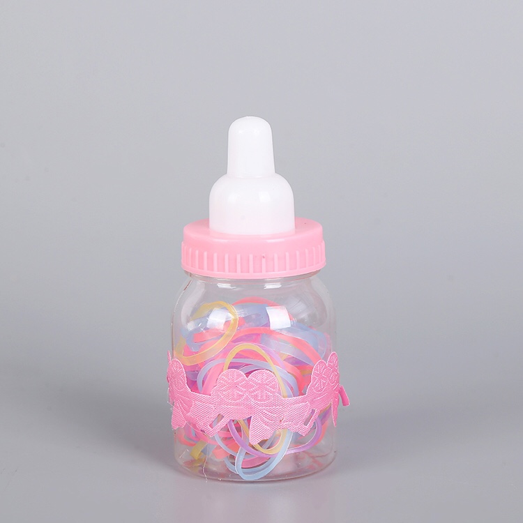 一次性皮筋盘发黑色糖果色儿童扎头发绳打底女童头饰皮圈中大桶批发详情图4