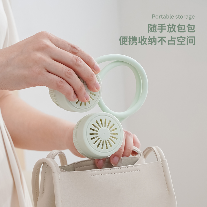 国潮风口袋挂脖风扇 无叶小风扇 手持便携随充电学生迷你电风扇详情图5