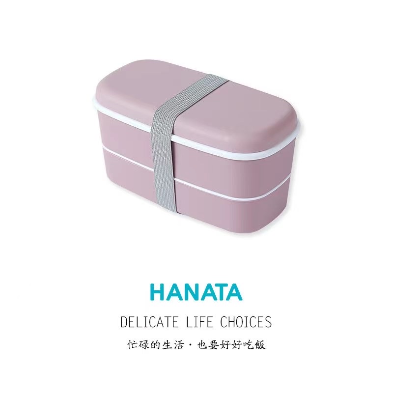 长方形双层便当盒饭盒携带方便颜值高饭盒详情图1