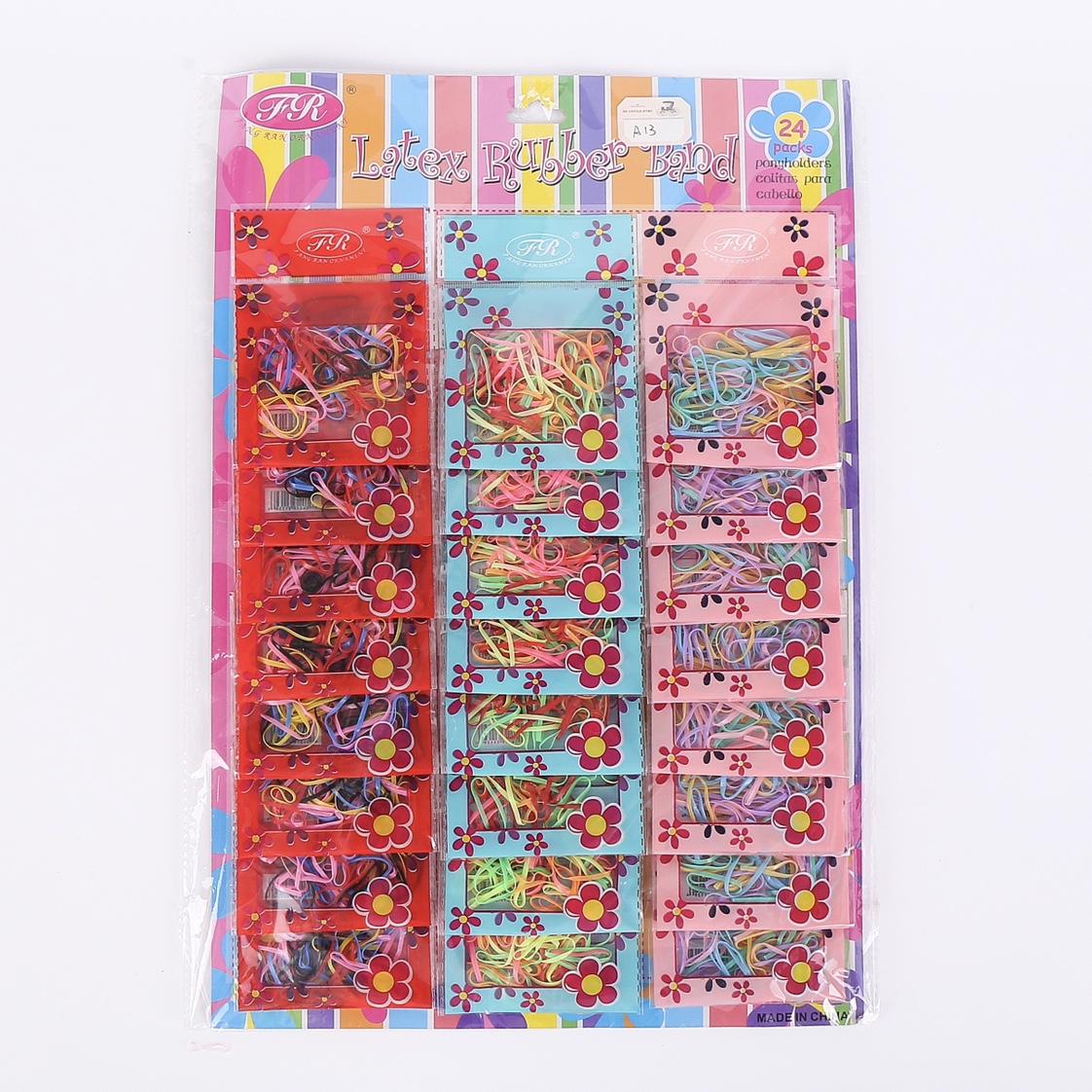 梅花大卡彩色小皮筋批发橡皮圈一次性皮筋盘发厂家直销详情图3