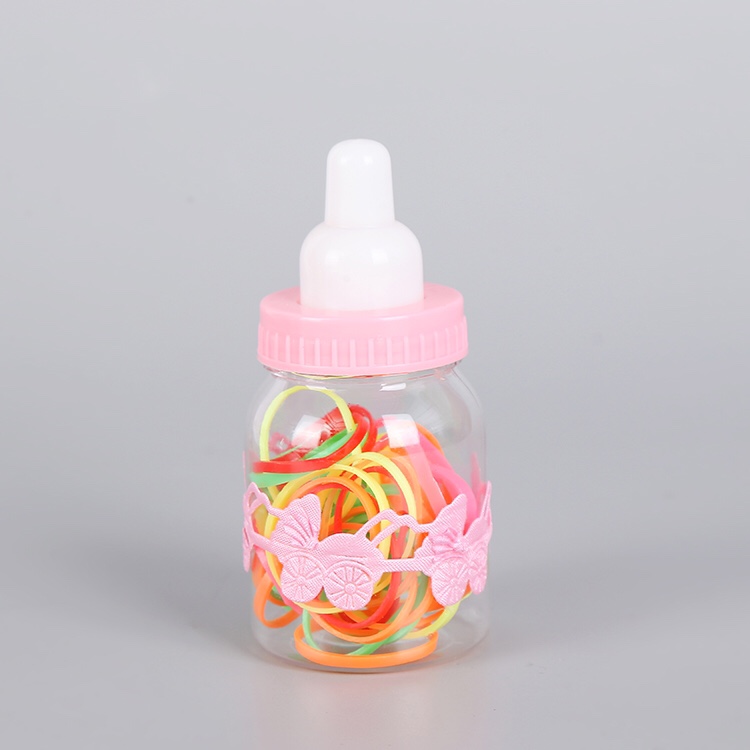 一次性皮筋盘发黑色糖果色儿童扎头发绳打底女童头饰皮圈中大桶批发详情图3