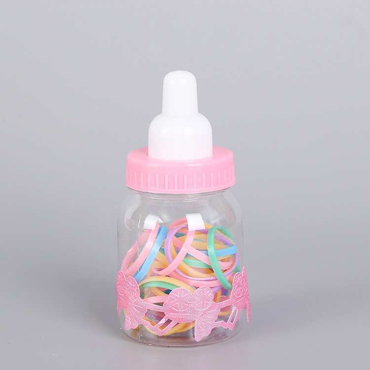 一次性皮筋盘发黑色糖果色儿童扎头发绳打底女童头饰皮圈中大桶批发详情图5