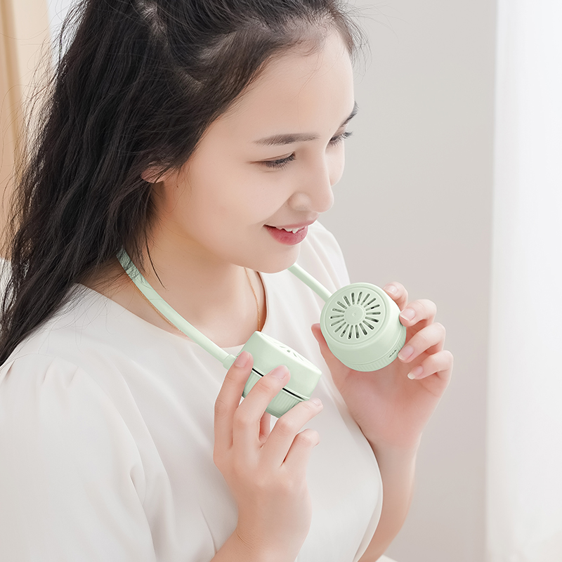 国潮风口袋挂脖风扇 无叶小风扇 手持便携随充电学生迷你电风扇详情图2