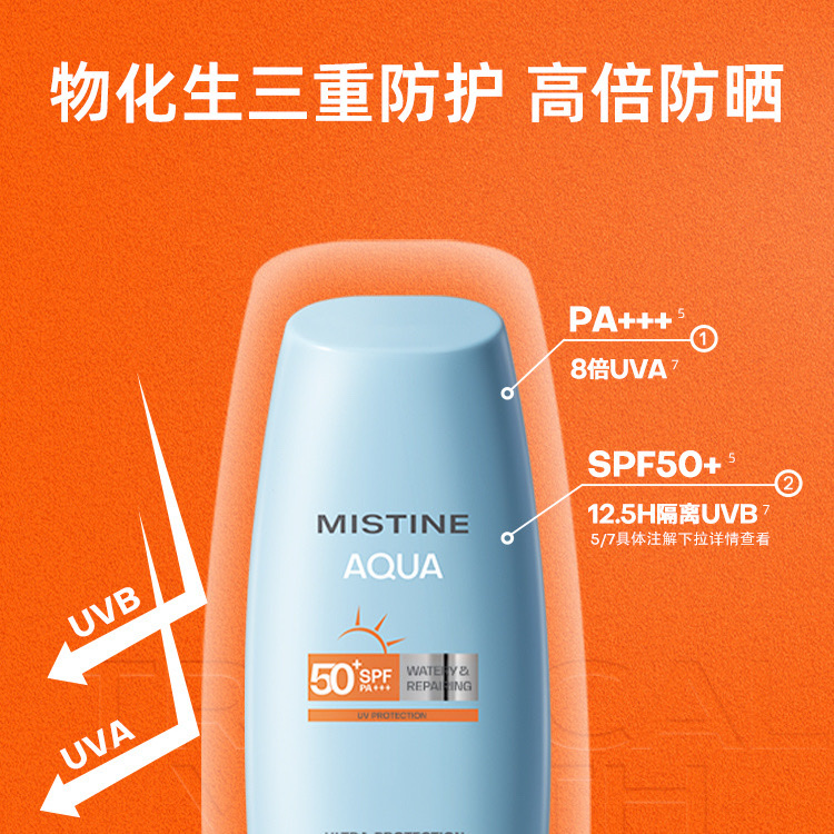 蜜丝婷mistine防晒霜乳隔离面部女小黄帽男士学生身体正品蜜思婷防晒霜详情图3