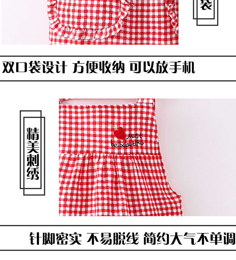 韩版背带式围裙厨房家用可爱双肩围腰柔软耐磨洋气上班防污工作服详情6