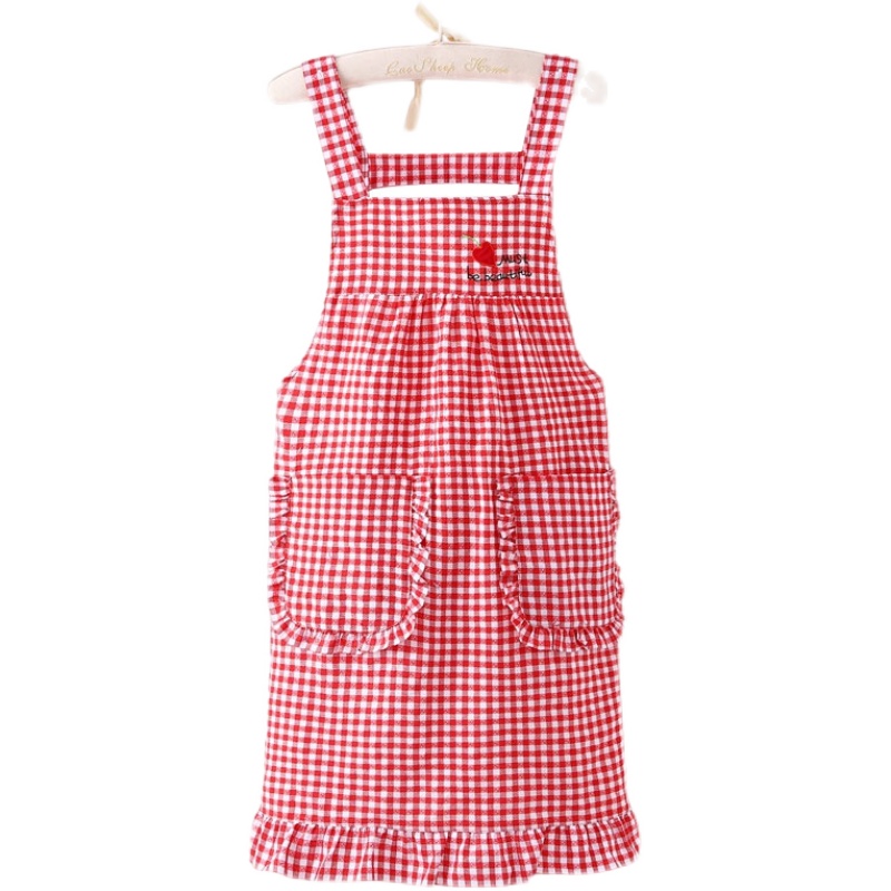 韩版背带式围裙厨房家用可爱双肩围腰柔软耐磨洋气上班防污工作服详情图5