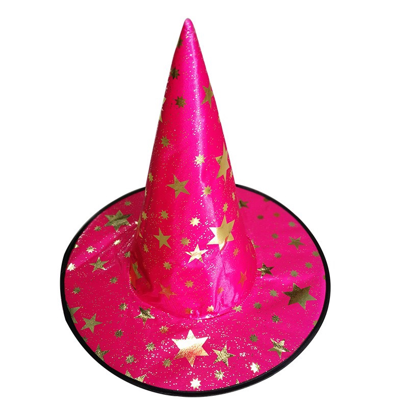 万圣节巫婆帽 花纹无纺布蜘蛛巫师帽魔法师帽子 鬼节产品工厂直销详情图5