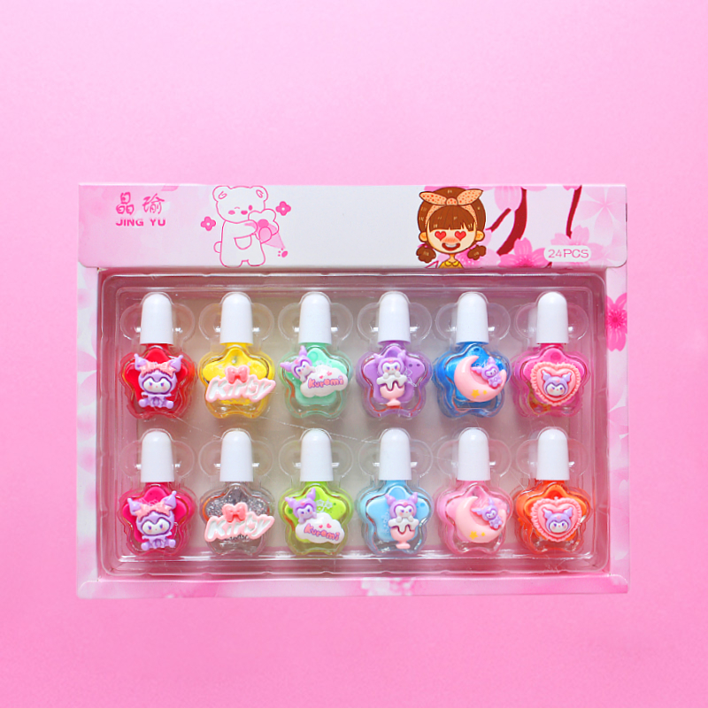 水性可剥可撕拉指甲油套装彩色亮闪美甲玩具可洗防水环保指甲油详情图4