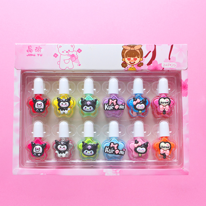 水性可剥可撕拉指甲油套装彩色亮闪美甲玩具可洗防水环保指甲油详情图5