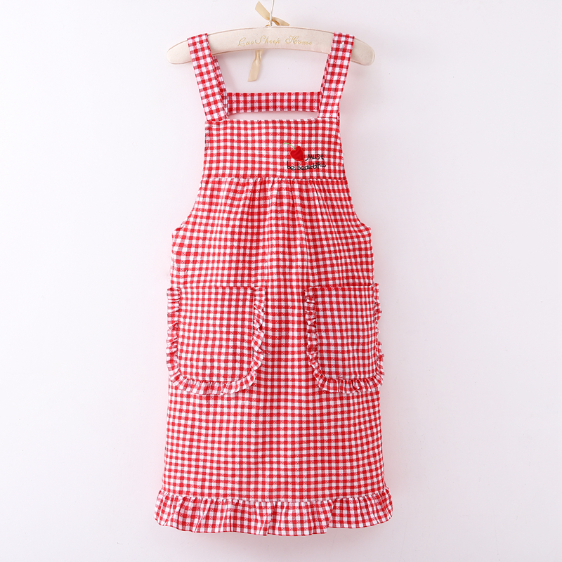 韩版背带式围裙厨房家用可爱双肩围腰柔软耐磨洋气上班防污工作服详情图4