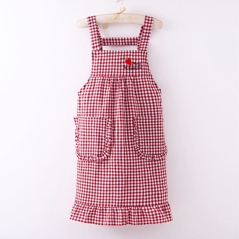 韩版背带式围裙厨房家用可爱双肩围腰柔软耐磨洋气上班防污工作服详情图3