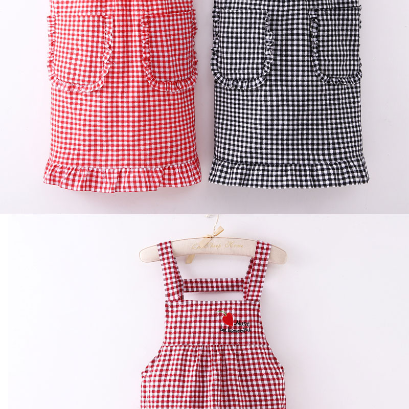 韩版背带式围裙厨房家用可爱双肩围腰柔软耐磨洋气上班防污工作服详情9